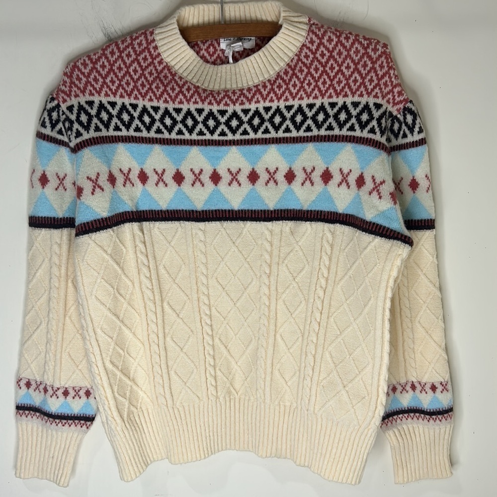 NWOT LOVE + HARMONY Fair Isle Cozy Cardigan Size Medium - Picture 11 of 14
